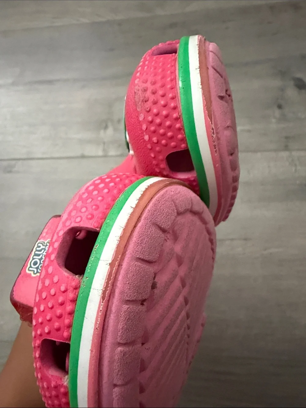 Crocs Kids jolly rancher Watermelon Clog Sandals - Pink & Green